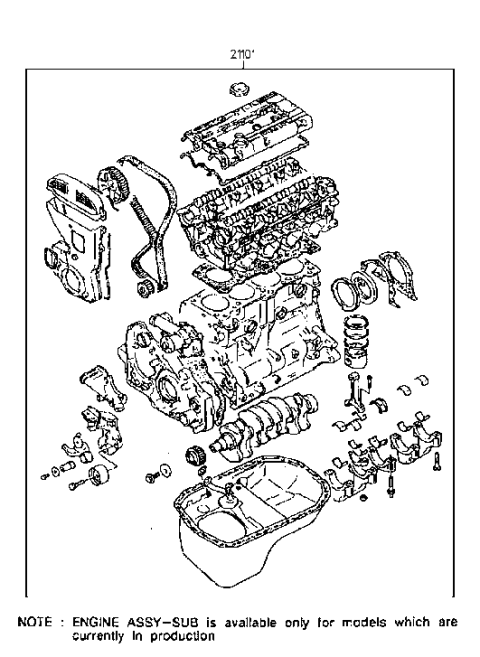 1996 Hyundai Sonata Engine Assembly-Sub Diagram for 21101-33B31