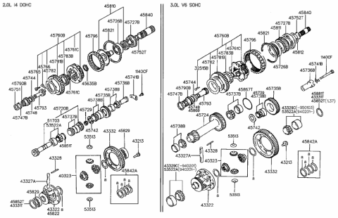 1995 Hyundai Sonata Gear Assembly-Reverse Su Diagram for 45790-37000