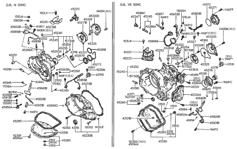 1993 Hyundai Sonata Lever-Automatic Transaxle Manual Control Diagram for 45932-34115