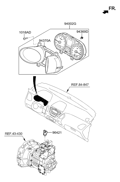 2013 Hyundai Tucson Cluster Assembly-Instrument Diagram for 94001-2S030