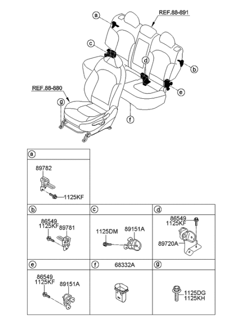 2010 Hyundai Tucson Lock-Jump Seat,LH Diagram for 89751-2S000