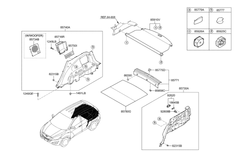 2012 Hyundai Tucson Trim Assembly-Luggage Side RH Diagram for 85740-2S000-9P
