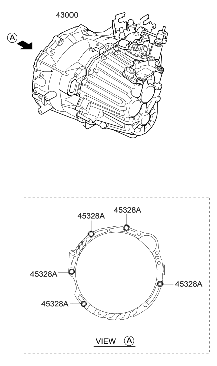 2009 Hyundai Tucson Transmission Assembly-Manual Diagram for 43000-24730