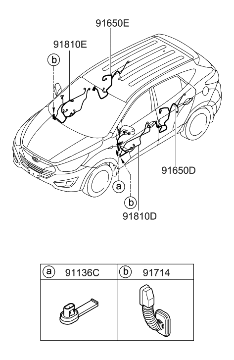 2010 Hyundai Tucson Wiring Assembly-Front Door(Driver) Diagram for 91600-2S020