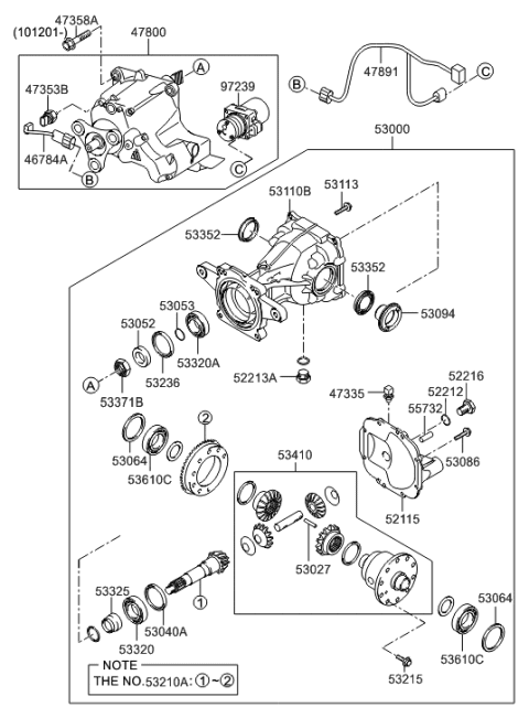 2009 Hyundai Tucson Coupling Assembly-4WD Diagram for 47800-24700