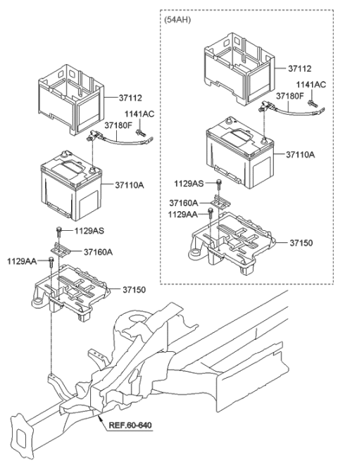 2013 Hyundai Tucson Tray Assembly-Battery Diagram for 37150-2S000