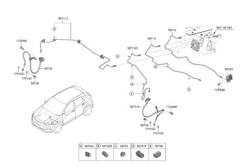 2023 Hyundai Kona Electric Hose-Brake Front,RH Diagram for 58732-K4000