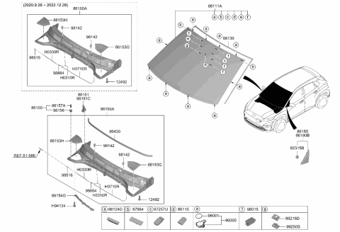2022 Hyundai Kona Electric Unit Assembly-FR View Camera Diagram for 99211-J9110