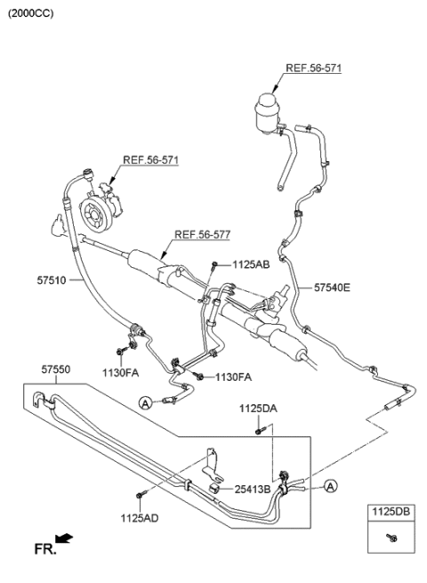 2012 Hyundai Genesis Coupe Hose Assembly-Power Steering Oil Pressure Diagram for 57510-2M300