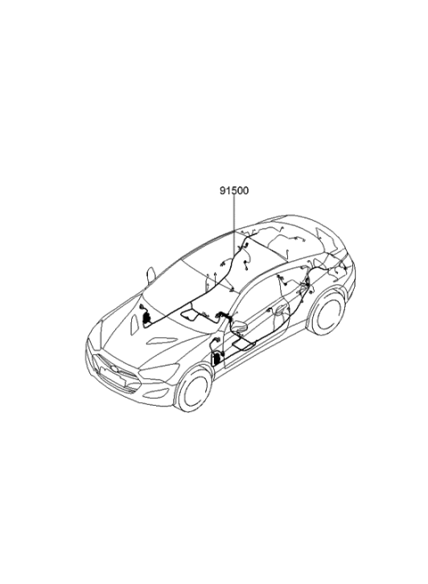 2016 Hyundai Genesis Coupe Wiring Assembly-Floor Diagram for 91710-2M310