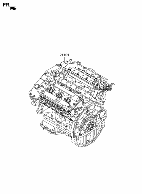 2015 Hyundai Genesis Coupe Discontinued Reman Sub Engine Diagram for 146R1-3CA00-HRM
