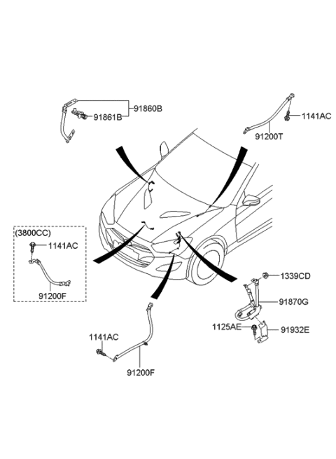 2013 Hyundai Genesis Coupe Wiring Assembly-Battery (-) Diagram for 91860-2M050