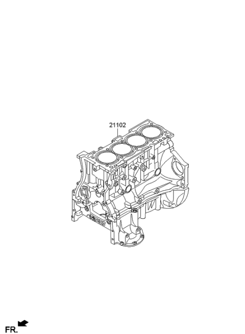 2014 Hyundai Genesis Coupe Short Engine Assy Diagram 2