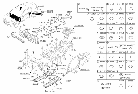2016 Hyundai Genesis Coupe Isolation Pad & Floor Covering Diagram