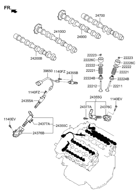 2014 Hyundai Genesis Coupe Camshaft & Valve Diagram 4