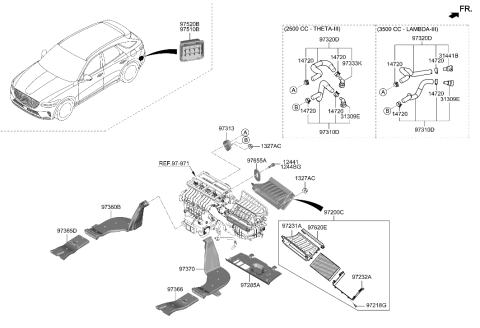 2023 Hyundai Genesis GV70 Heater System-Duct & Hose Diagram