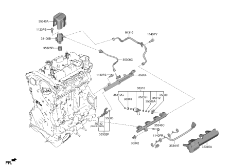 2023 Hyundai Genesis GV70 Throttle Body & Injector Diagram 1