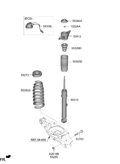 2023 Hyundai Genesis GV70 Rear Spring & Strut Diagram