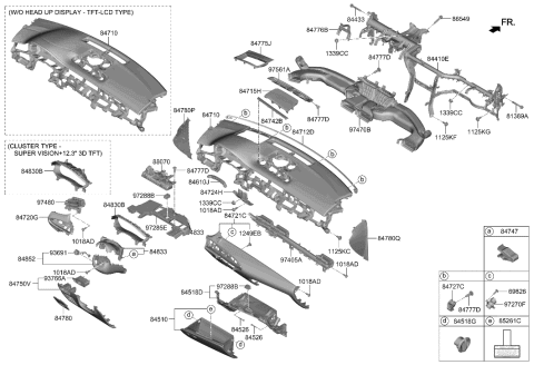 2022 Hyundai Genesis GV70 Crash Pad Diagram