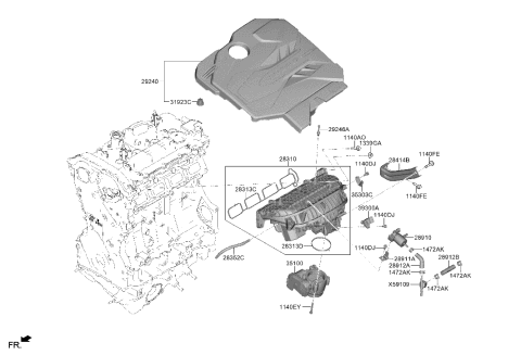 2023 Hyundai Genesis GV70 Intake Manifold Diagram 1