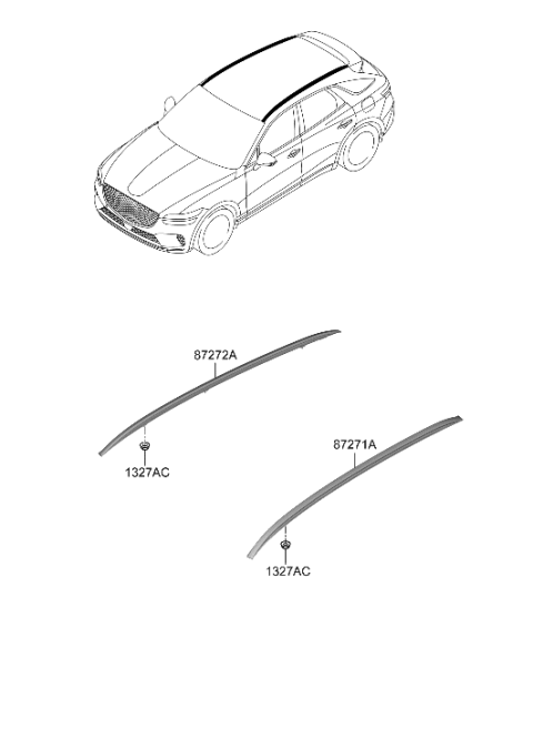 2023 Hyundai Genesis GV70 Roof Garnish & Rear Spoiler Diagram 1