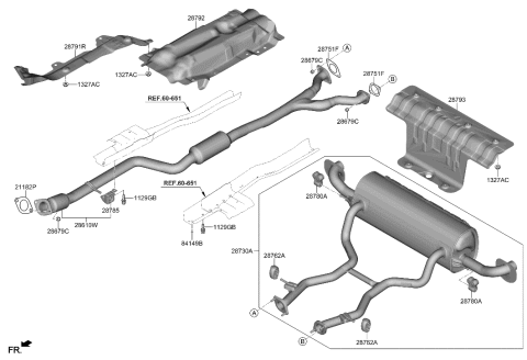 2023 Hyundai Genesis GV70 Muffler & Exhaust Pipe Diagram 1