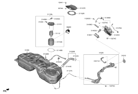 2022 Hyundai Genesis GV70 Fuel System Diagram 1