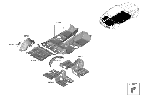 2022 Hyundai Genesis GV70 Floor Covering Diagram
