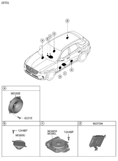 2022 Hyundai Genesis GV70 Speaker Diagram 1