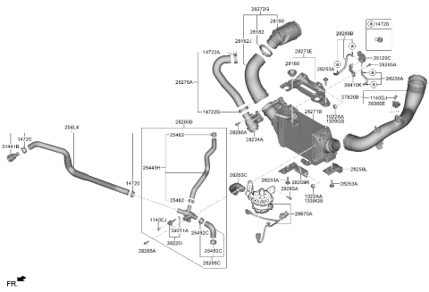 2023 Hyundai Genesis GV70 Turbocharger & Intercooler Diagram 1
