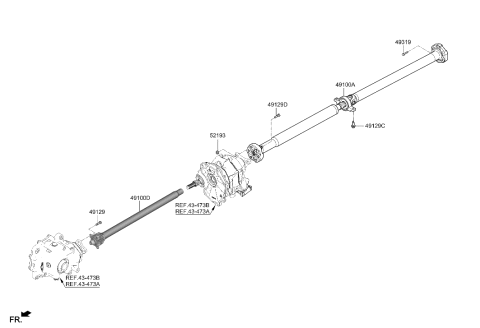2022 Hyundai Genesis GV70 Propeller Shaft Diagram