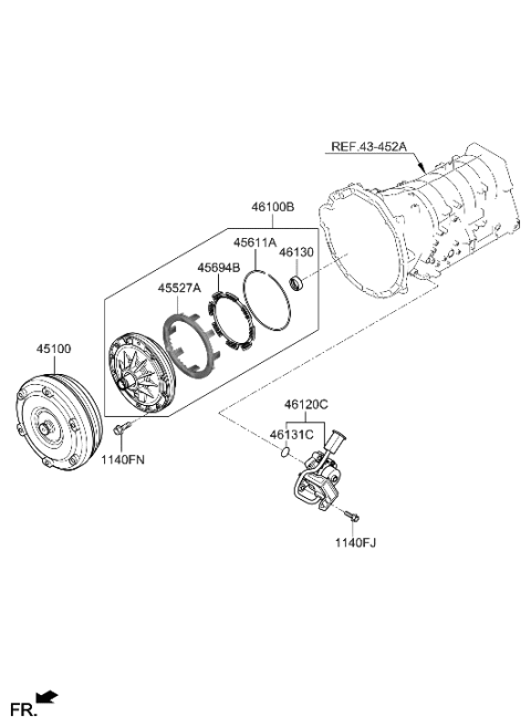 2023 Hyundai Genesis GV70 Oil Pump & TQ/Conv-Auto Diagram 1