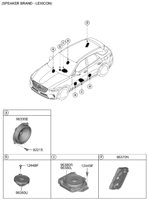 2023 Hyundai Genesis GV70 Speaker Diagram 2