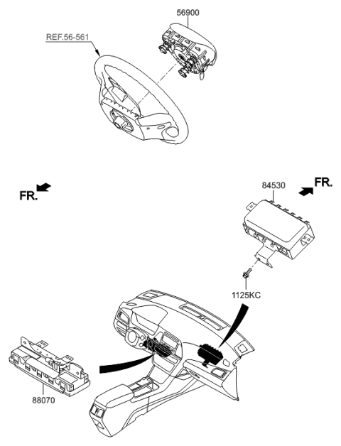 2016 Hyundai Sonata Hybrid Module Assembly-Steering Wheel Air Bag Diagram for 80100-E6000-TRY