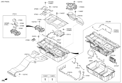 2017 Hyundai Sonata Hybrid Duct Assembly-Outlet Diagram for 37573-E6000