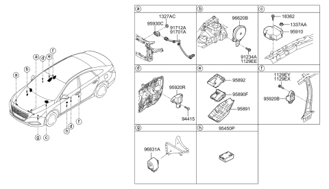 2016 Hyundai Sonata Hybrid Module Assembly-Air Bag Control Diagram for 95910-E6500
