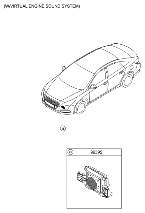 2017 Hyundai Sonata Hybrid Vess Speaker Assembly Diagram for 96395-E6000