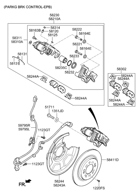 2016 Hyundai Sonata Hybrid Rear Wheel Brake Diagram 2