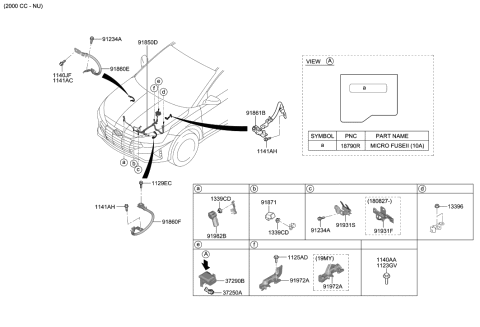 2020 Hyundai Elantra Bracket-Wiring Mounting Diagram for 91931-3X103