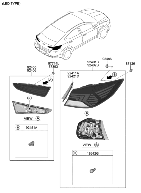 2019 Hyundai Elantra Rear Combination Lamp Diagram 2