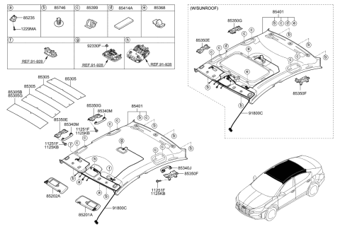 2020 Hyundai Elantra Sun Visor Assembly, Left Diagram for 85210-F2350-TTX