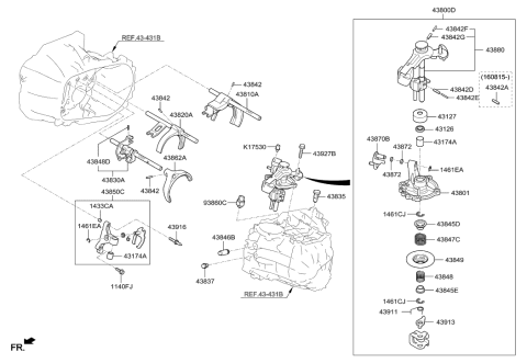 2018 Hyundai Elantra Fork Assembly-Shift(2&4) Diagram for 43840-2C300