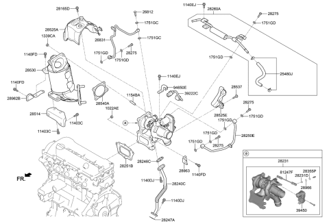 2018 Hyundai Elantra Catalyst Case Assembly Diagram for 28530-03BB4