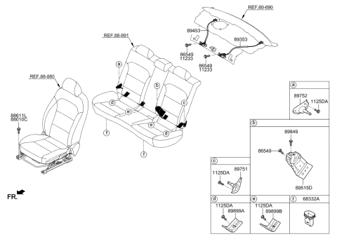 2016 Hyundai Elantra Hinge Assembly-Rear Seat Back,Cent Diagram for 89720-F2000