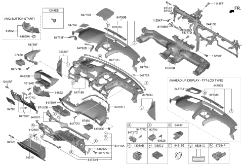2021 Hyundai Santa Fe Grille Assembly-Ctr Speaker Diagram for 84715-S2000-NNB