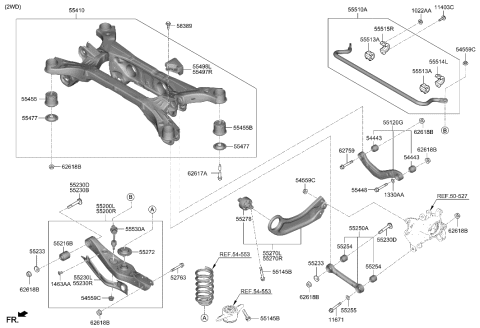 2021 Hyundai Santa Fe Rear Suspension Control Arm Diagram 1
