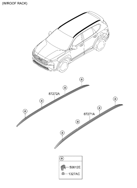 2023 Hyundai Santa Fe Roof Garnish & Rear Spoiler Diagram 2