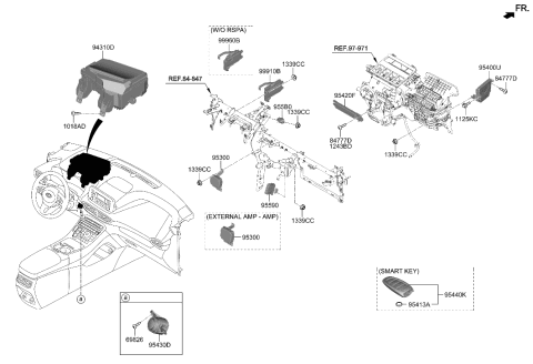 2021 Hyundai Santa Fe Fob-Smart Key Diagram for 95440-S1570