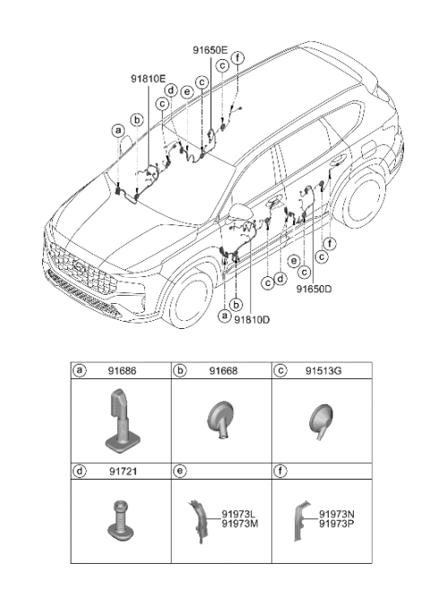 2022 Hyundai Santa Fe Grommet Diagram for 91981-S1010