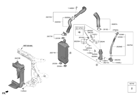 2021 Hyundai Santa Fe Turbocharger & Intercooler Diagram